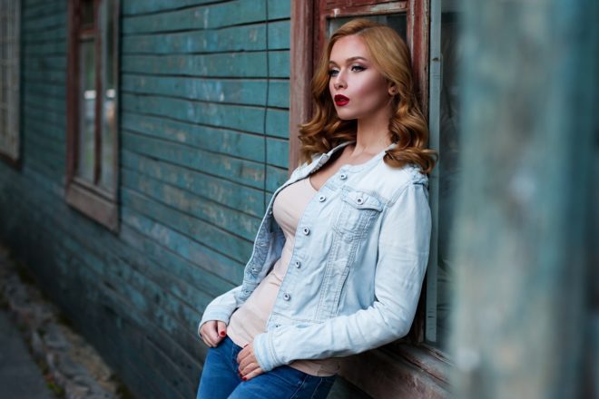 woman wearing denim