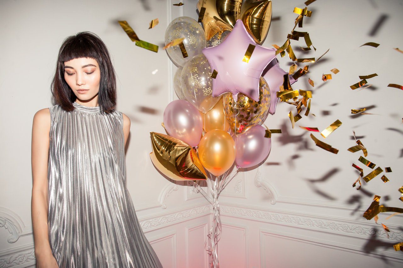 silver dress